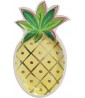 Summer Pineapple Shaped Small Foil Paper Plates (8ct)