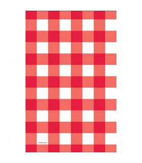 Summer 'American Summer' Red Gingham Plastic Tablecover (1ct)