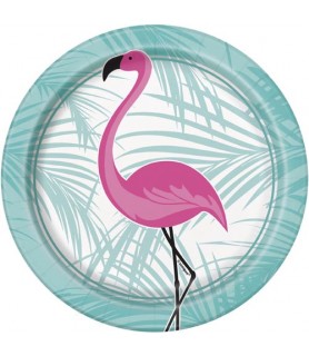 Summer 'Pink Flamingo' Small Paper Plates (8ct)
