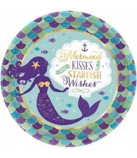 Mermaid 'Mermaid Wishes' Large Paper Plates (8ct)
