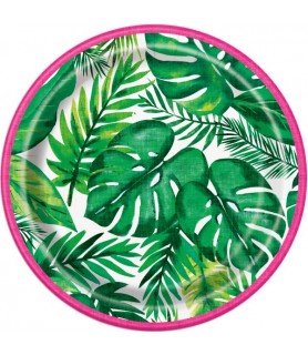 Summer 'Palm Tropical Luau' Small Paper Plates (8ct)