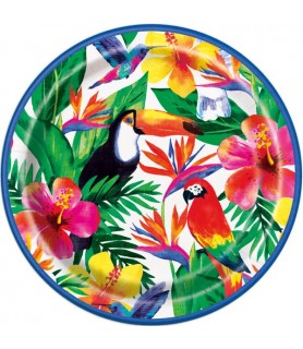 Summer 'Palm Tropical Luau' Large Paper Plates (8ct)