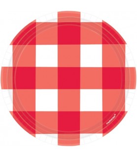 Summer 'American Summer' Red Gingham Small Paper Plates (8ct)
