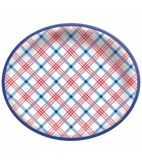 Summer 'Block Party' Extra Large Oval Paper Plates (20ct)