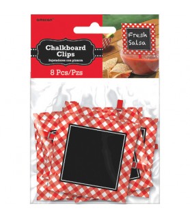 Summer 'Picnic Party' Chalkboard Food Clips (8ct)