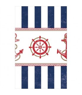 Summer 'Nautical Anchors Aweigh' Plastic Table Cover (1ct)
