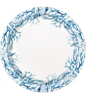 Summer 'Blue Reef' Large Paper Plates (8ct)