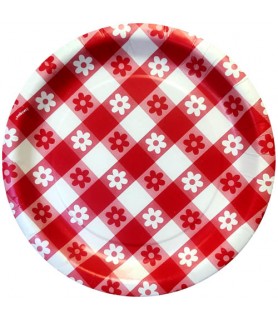 Summer 'Red Gingham' Small Paper Plates (8ct)
