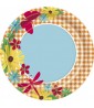 Floral 'Garden Check' Large Paper Plates (8ct)