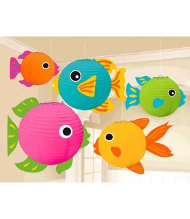 Summer Fish Deluxe Paper Lanterns w/ Add-Ons (5ct)