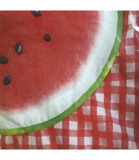 Watermelon Check Lunch Napkins (18ct)