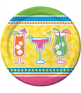 Adult Birthday 'Cocktail Time' Large Paper Plates (8ct)