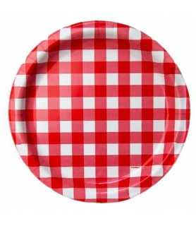 Summer 'Red Gingham' Large Paper Plates (8ct)