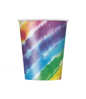 Tie-Dye 'Peace and Flowers' 9oz Paper Cups (8ct)
