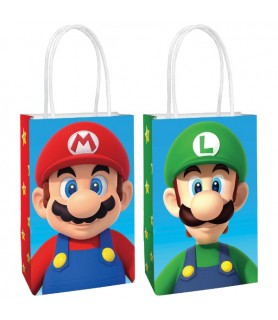 Super Mario Brothers Kraft Paper Favor Bags (8ct)