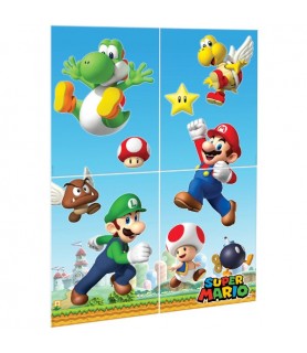 Super Mario Brothers Plastic Scene Setter Wall Decorating Kit (4pc)