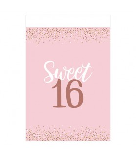 Sweet 16 'Blush' Plastic Table Cover (1ct)