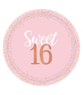 Sweet 16 'Blush' Extra Large Paper Plates (8ct)