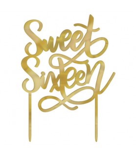 Sweet 16 'Blush' Gold Cake Topper (1ct)