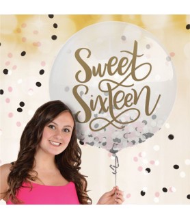 Sweet 16 'Blush' Giant Confetti-Filled Latex Balloon (1ct)