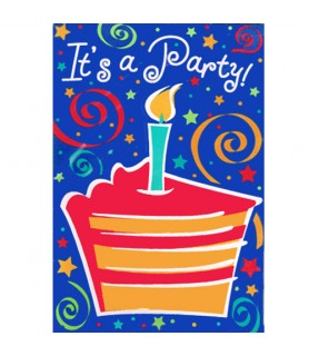 Happy Birthday 'Cake' Invitations w/ Envelopes (8ct)