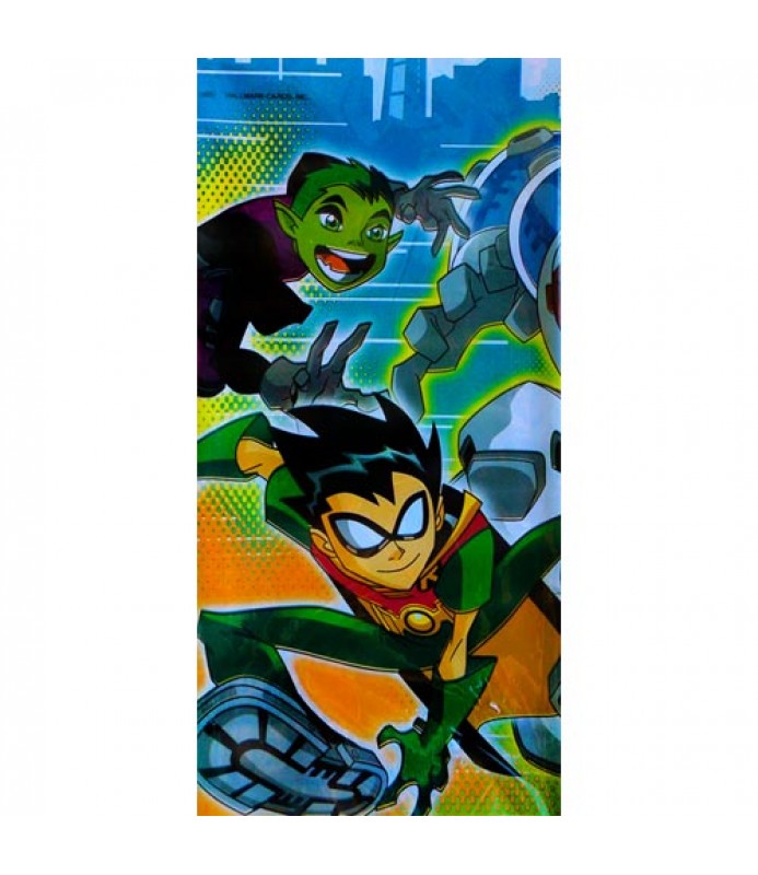 TEEN TITANS PLASTIC TABLECOVER ~ DC Comics Super Heroes Birthday Party Supplies 
