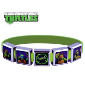 5-Charm Teenage Mutant Ninja Turtles ROXO Bracelet (Size Medium, Green Band)