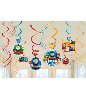 Thomas the Tank Engine 'All Aboard Friends' Hanging Swirl Decorations (12pc)