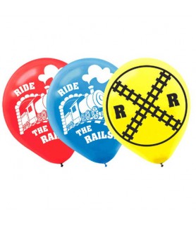 Trains 'Ride the Rails' Latex Balloons (6ct)