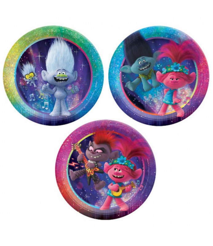 Trolls small paper plates – Party Animal Direct