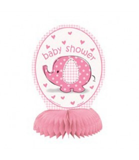 Umbrella Elephant Girl Baby Shower Honeycomb Decorations (4ct)