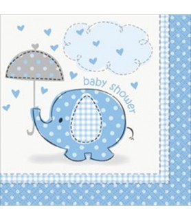 Umbrella Elephant Boy Baby Shower Small Napkins (16ct)