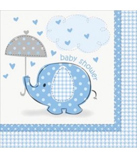 Umbrella Elephant Boy Baby Shower Lunch Napkins (16ct)