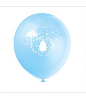 Umbrella Elephant Boy Baby Shower Latex Balloons (8ct)