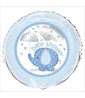 Umbrella Elephant Boy Baby Shower Foil Mylar Balloon (1ct)