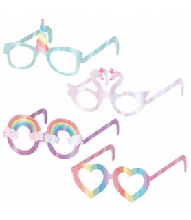 Happy Birthday 'Magical Rainbow' Paper Glasses / Favors (8ct)