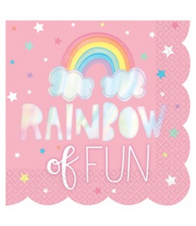 Happy Birthday 'Magical Rainbow' Scalloped Lunch Napkins (16ct)