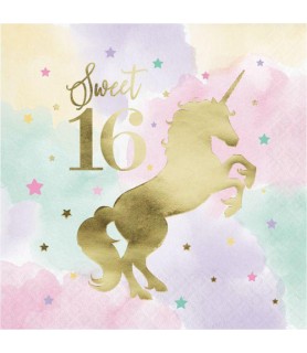 Unicorn Sparkle 'Sweet 16' Lunch Napkins (16ct)