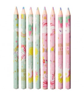 Magical Unicorn Multicolored Jumbo Pencils / Favors (8ct)