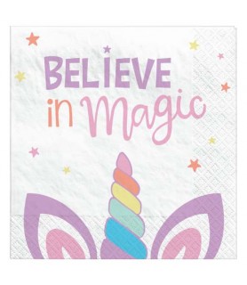 Unicorn 'Believe in Magic' Lunch Napkins (16ct)
