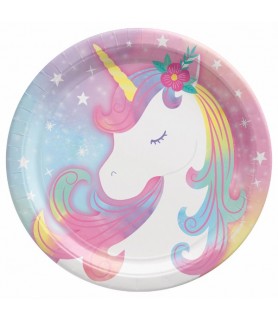 Unicorn 'Enchanted Unicorn' Small Paper Plates (8ct)