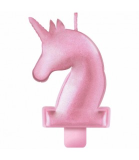 Unicorn 'Enchanted Unicorn' Metallic Cake Candle (1ct)