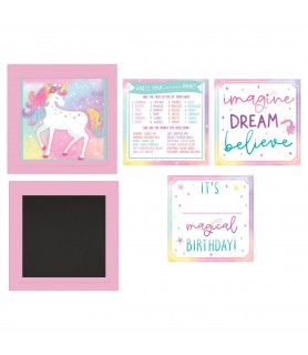 Unicorn 'Enchanted Unicorn' Customizable Cardboard Sign (1ct; 5 designs)