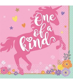 Magical Unicorn 'One of a Kind' 1st Birthday Small Napkins (16ct)