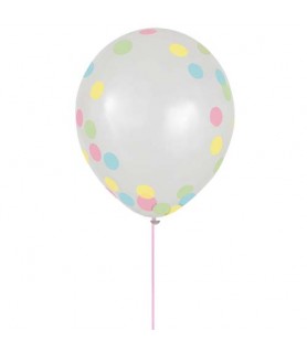 Happy Birthday 'Pretty Pastels' Confetti-Filled Latex Balloons (6ct)