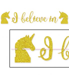 Magical Unicorn Glitter Banner (1ct)