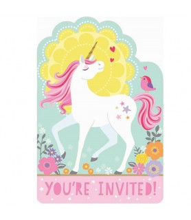 Magical Unicorn Invitations w/ Envelopes (8ct)