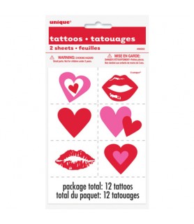 Valentine's Day 'Radiant Hearts' Temporary Tattoos (2 sheets)