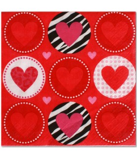 Valentine's Day 'Peace and Love' Lunch Napkins (16ct)