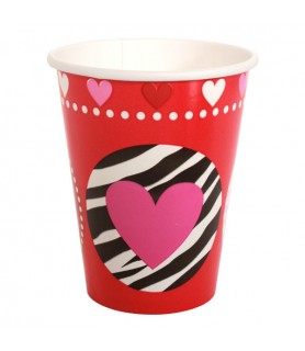 Valentine's Day 'Peace and Love' 9oz Paper Cups (8ct)